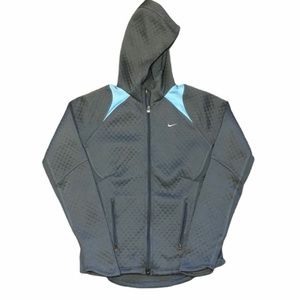 Nike Therma Fit Grey Running Zip Up Hooded Jacket Small